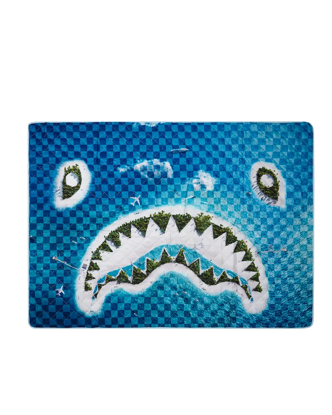 SHARK ISLAND PACKABLE BEACH MAT BLANKET WATER RESISTANT CONVERTIBLE TOTE - Image 9