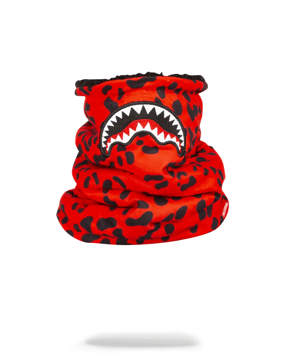 RED LEOPARD NECK WARMER