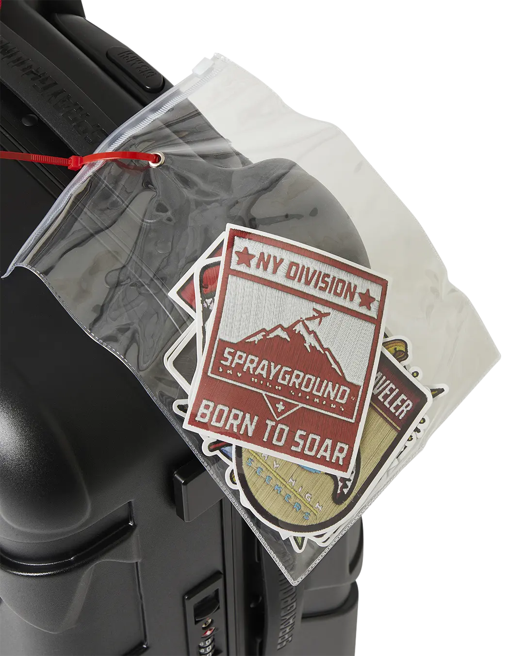 THE JOURNEY BEGINS SHARKITECTURE CARRY-ON LUGGAGE BLACK WITH EXTRA STICKERS - Image 10