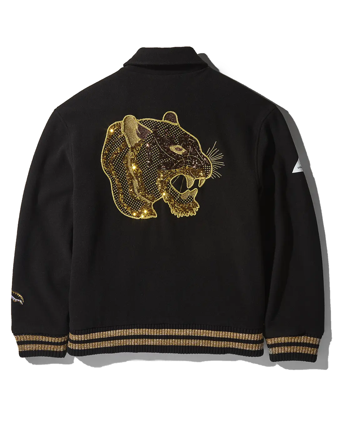 A.I.9 AFRICAN INTELLIGENCE GUILDED LEOPARD - SANDFLOWER COLLAB VARSITY JACKET
