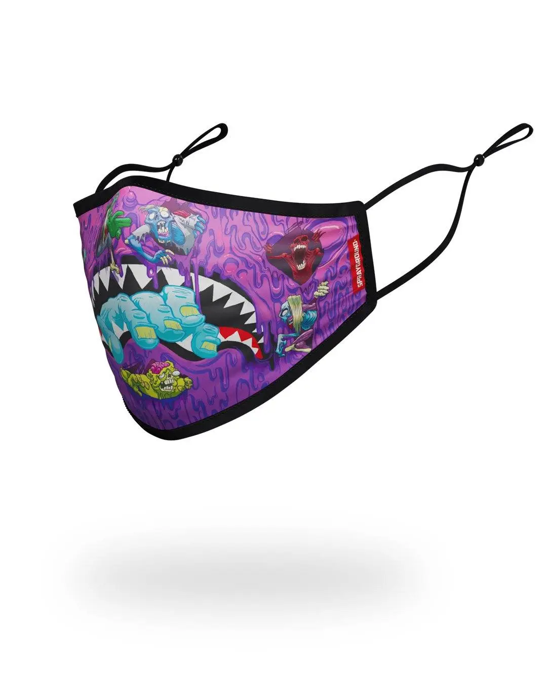 ADULT ZOMBIE SHARK FORM FITTING FACE MASK - Image 2