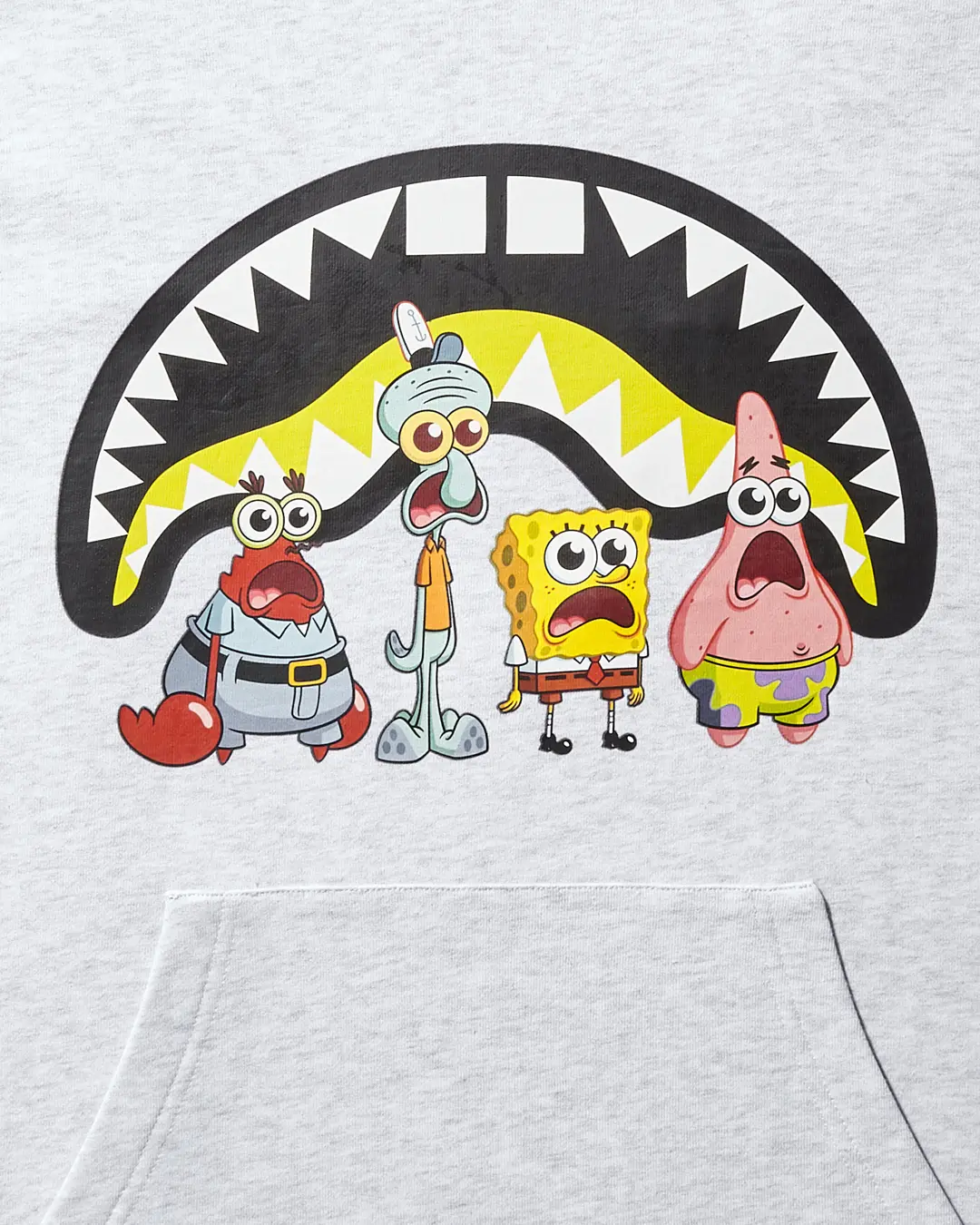 SPONGEBOB CREW SHARK HOODIE (LIGHT GREY) - Image 3