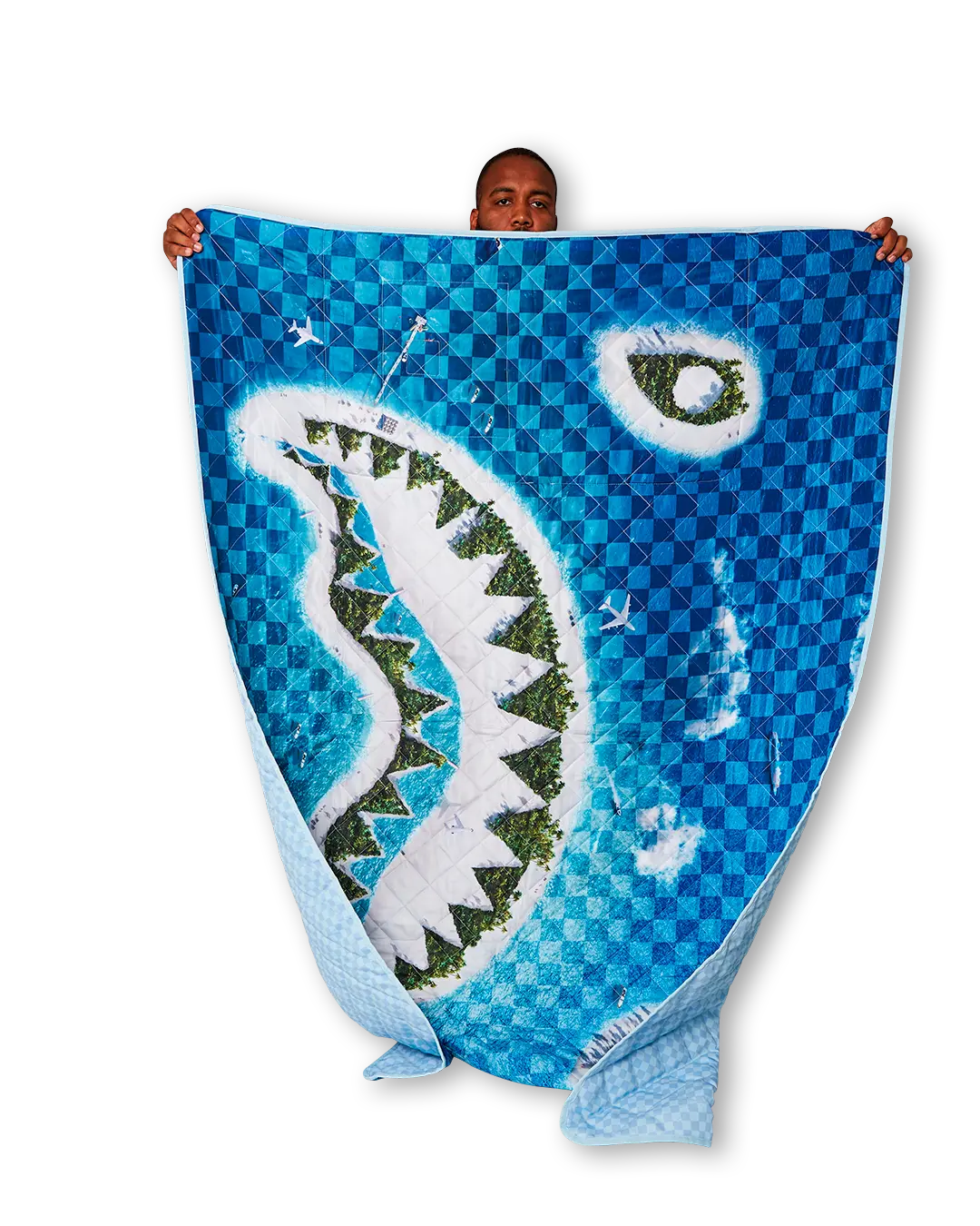 SHARK ISLAND PACKABLE BEACH MAT BLANKET WATER RESISTANT CONVERTIBLE TOTE - Image 19