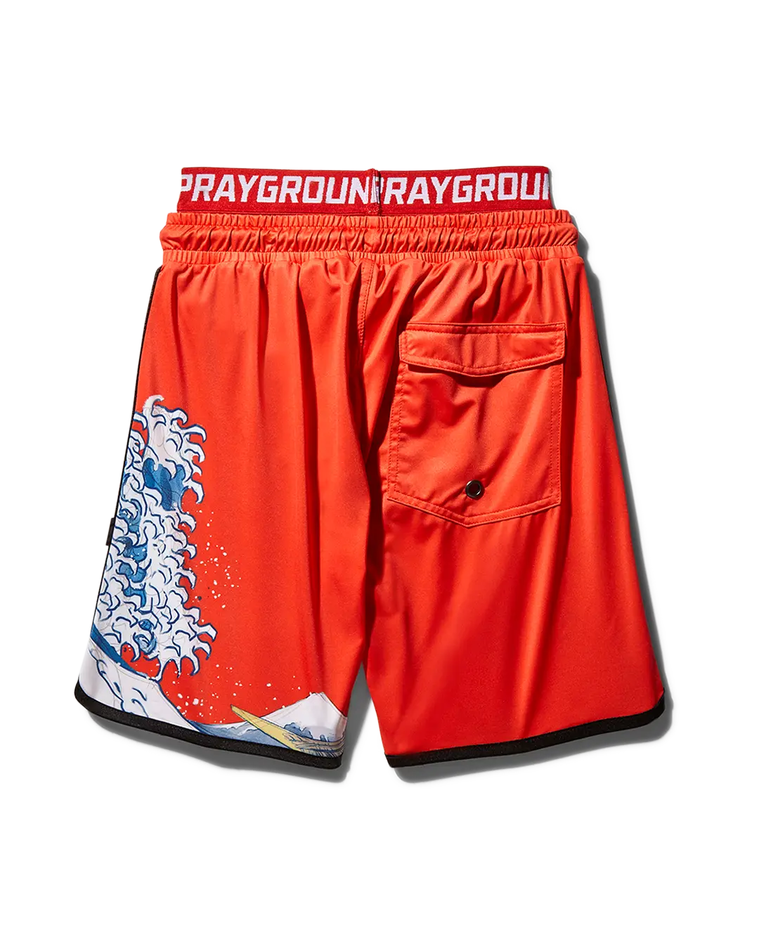 KIDS JAPAN WAVE SWIM TRUNKS (RED) - Image 2