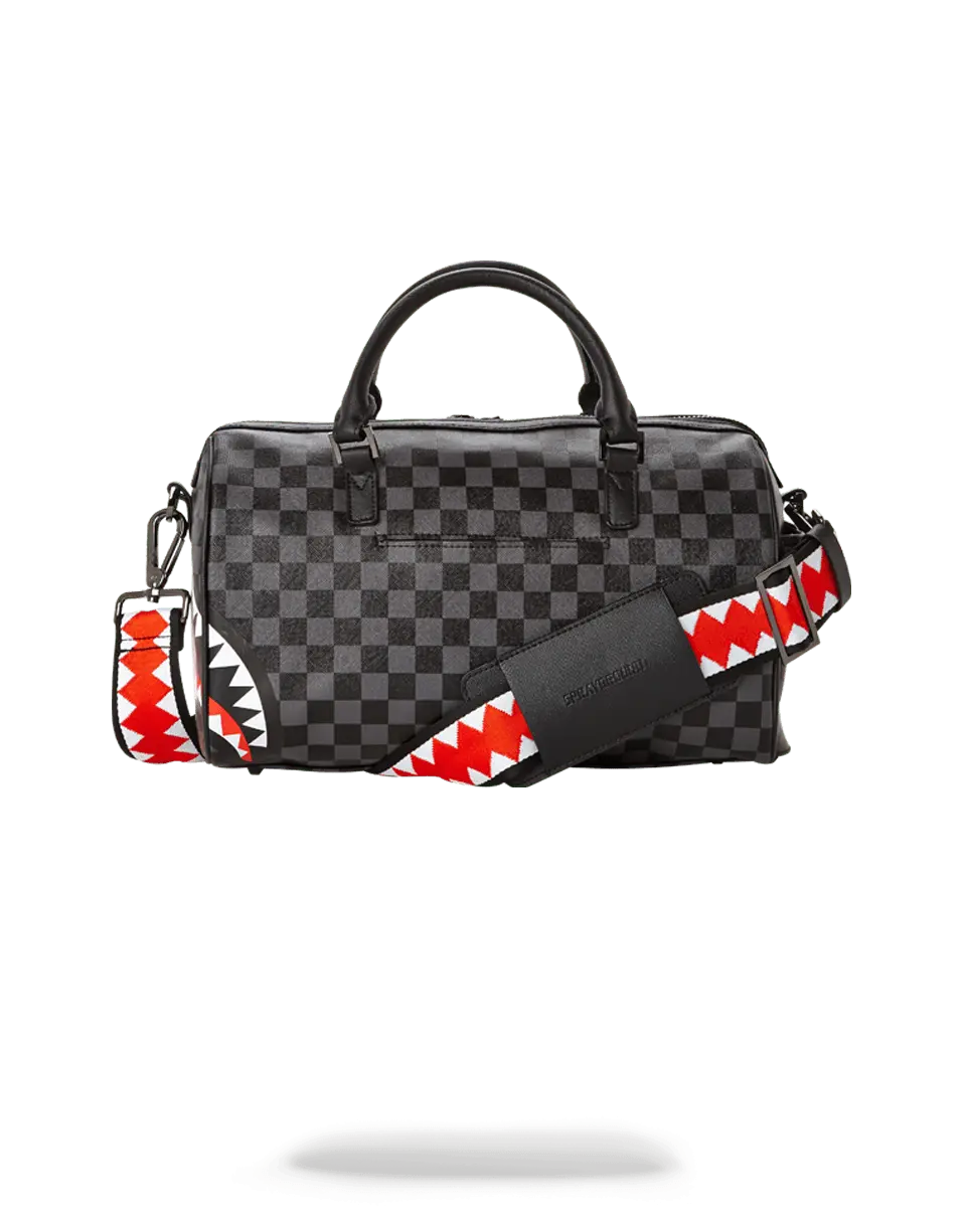 GREY CHECKERED SHARKS IN PARIS MINI DUFFLE