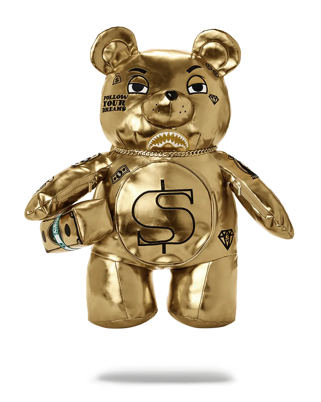 GOLD RUSH MONEYBEAR TEDDYBEAR BACKPACK