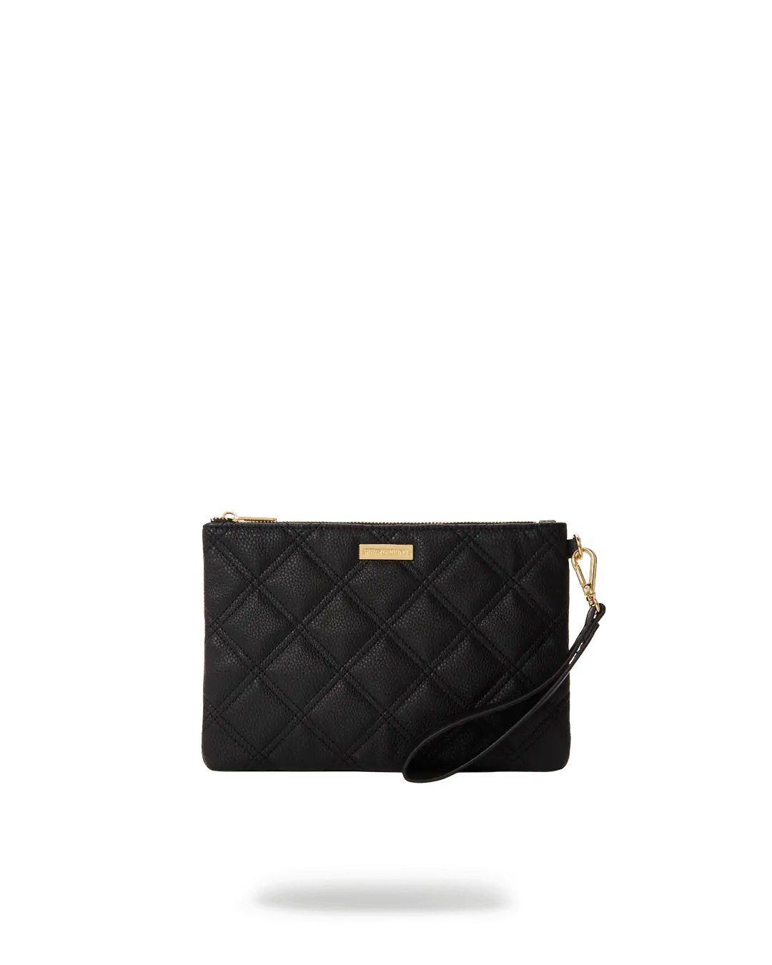 NOIR QUILT GOLD CHAIN SHARK CROSSOVER CLUTCH