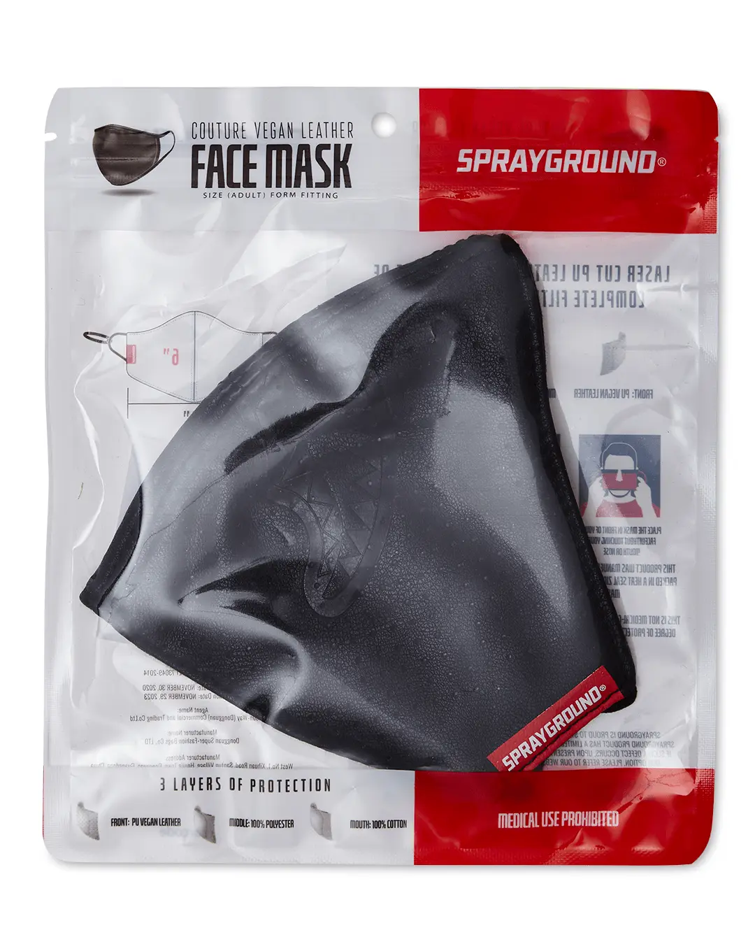 MIDNIGHT SHARK VEGAN LEATHER FACEMASK - Image 9