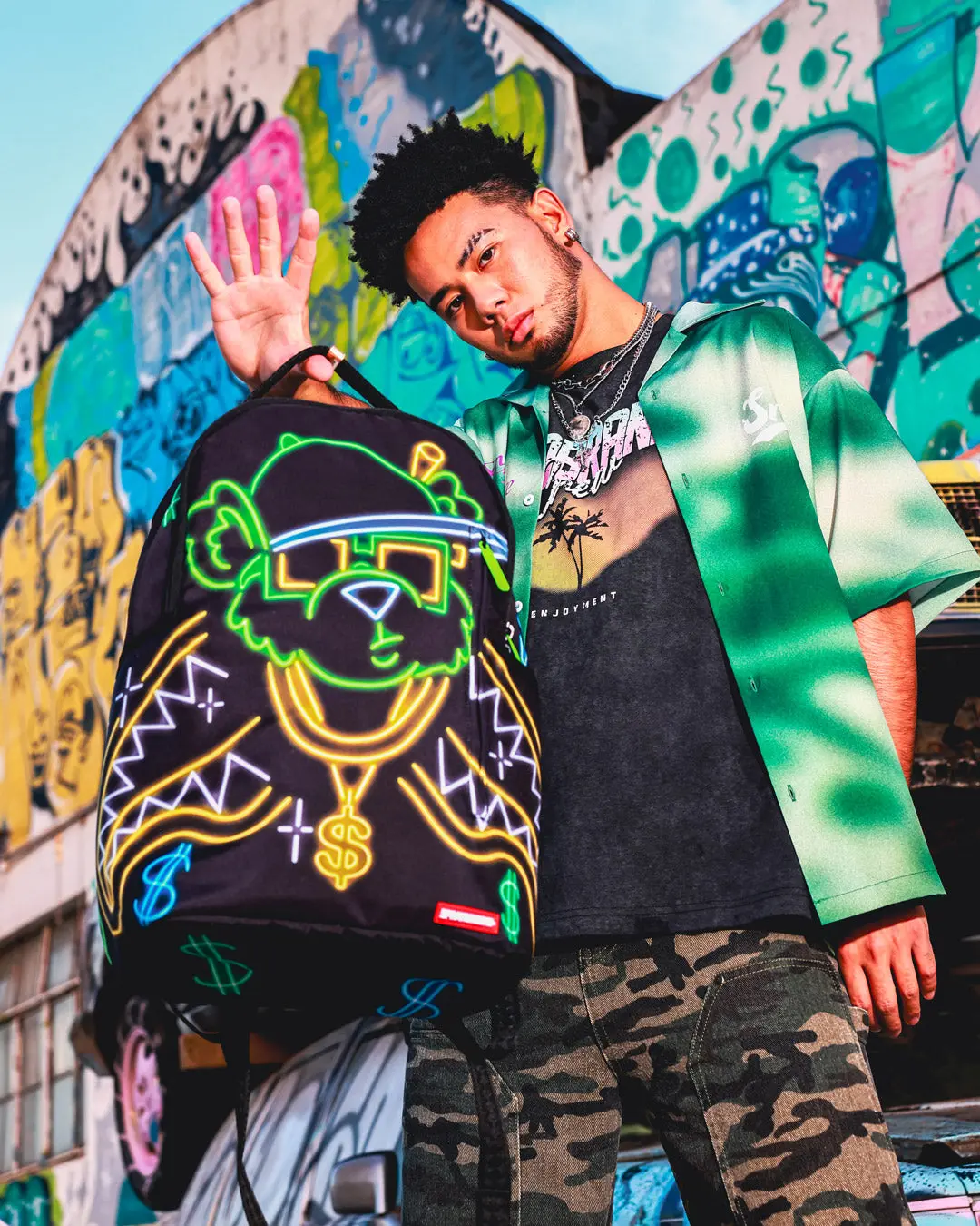 MONEY BEAR CITY LIGHTS BACKPACK - Image 2