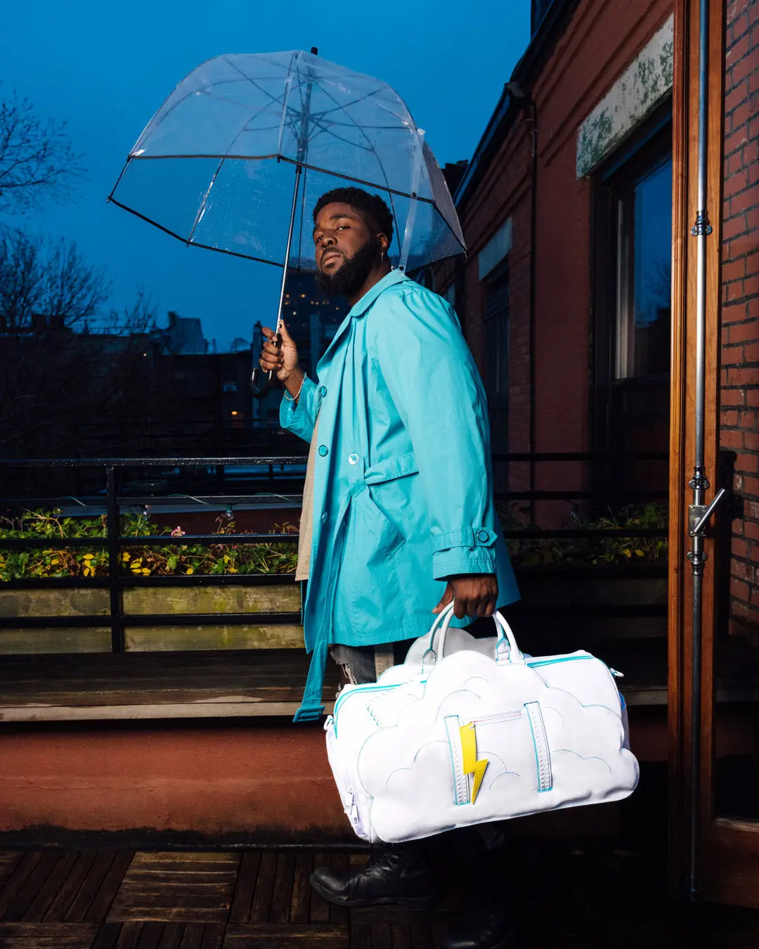 CLOUDY WITH A CHANCE OF SHARK DUFFLE - Image 6