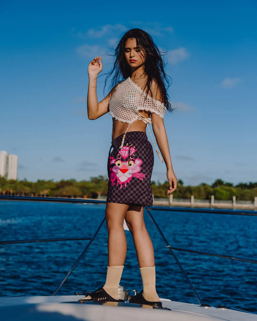 PINK PANTHER DIAMOND SHARK SWIM SHORTS - Image 9