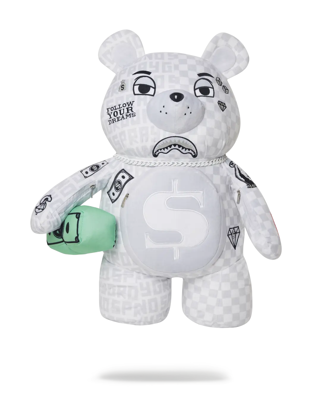 SPLIT THE CHECK (PEARL) MONEYBEAR TEDDYBEAR BACKPACK