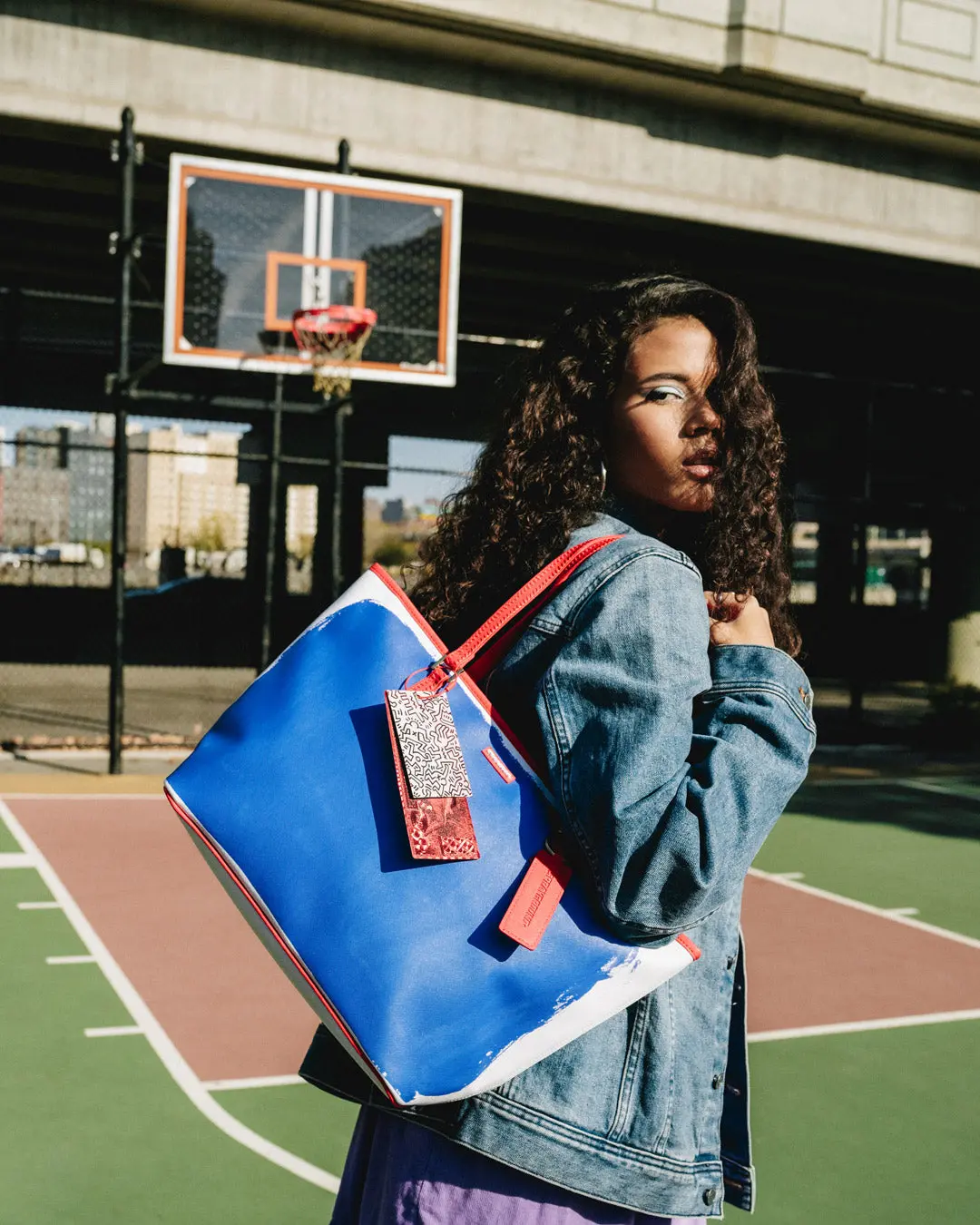 KEITH HARING THE BIG BLUE PURSE ART TOTE - Image 2