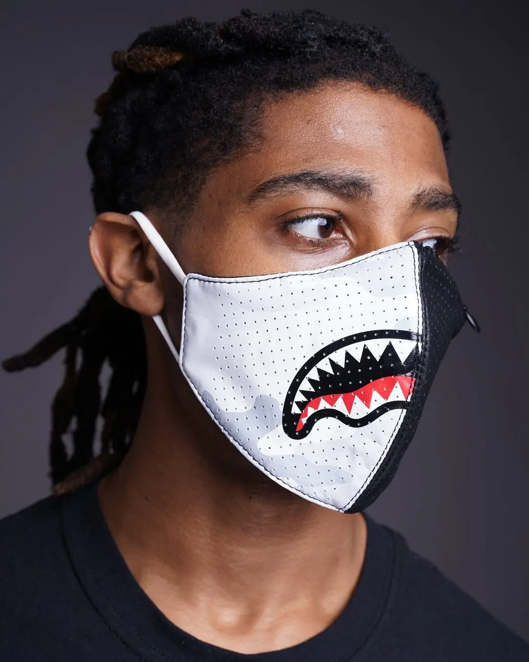 DAMAGE CONTROL STASH POCKET VEGAN LEATHER FACE MASK - Image 2