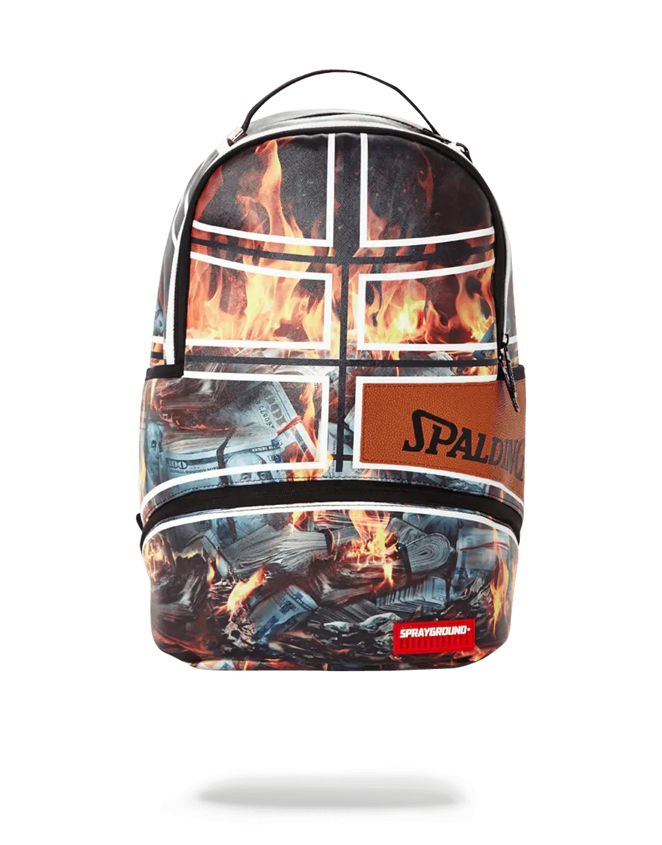 SPALDING X SPRAYGROUND FIRE MONEY BACKPACK