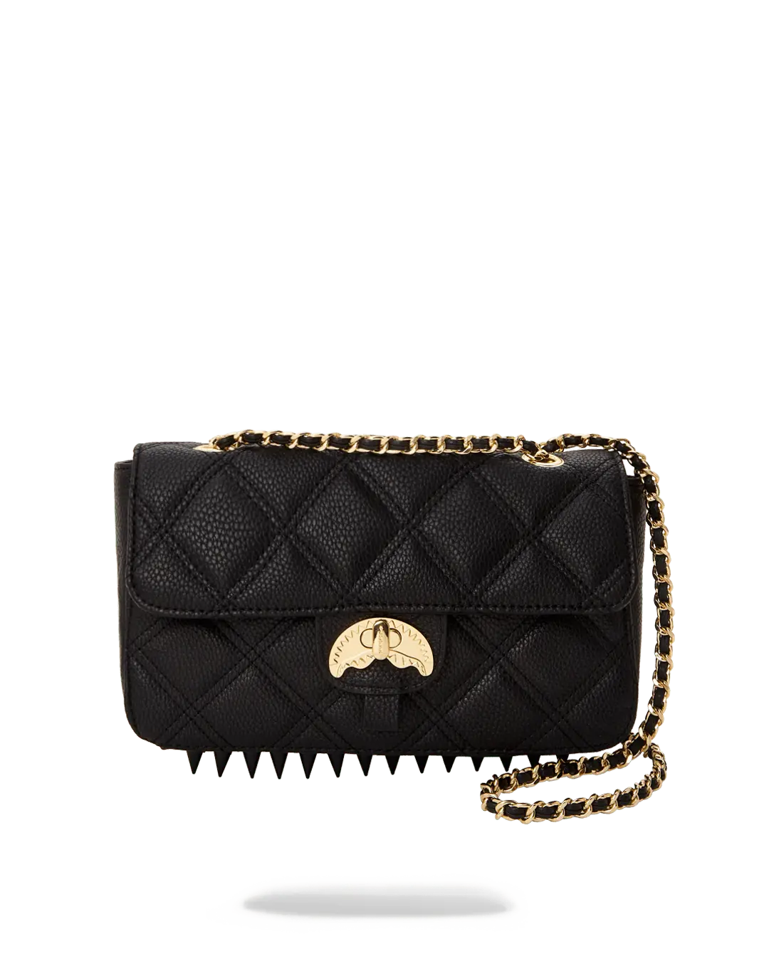 NOIR QUILT GOLD CHAIN SHARK HANDBAG